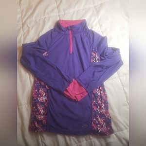 Girls Size 7/8 Purple and Pink Half Zip Pullover
